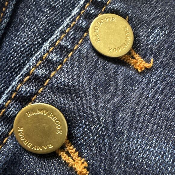 Ramy Brook Jeans High Rise Flare Sailor Buttons Dark Rinse Womens 29 Raw Hem - Picture 9 of 11